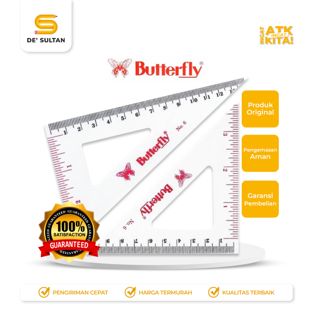 BUTTERFLY TRIANGLE RULER NO.6 (1 ชุด)