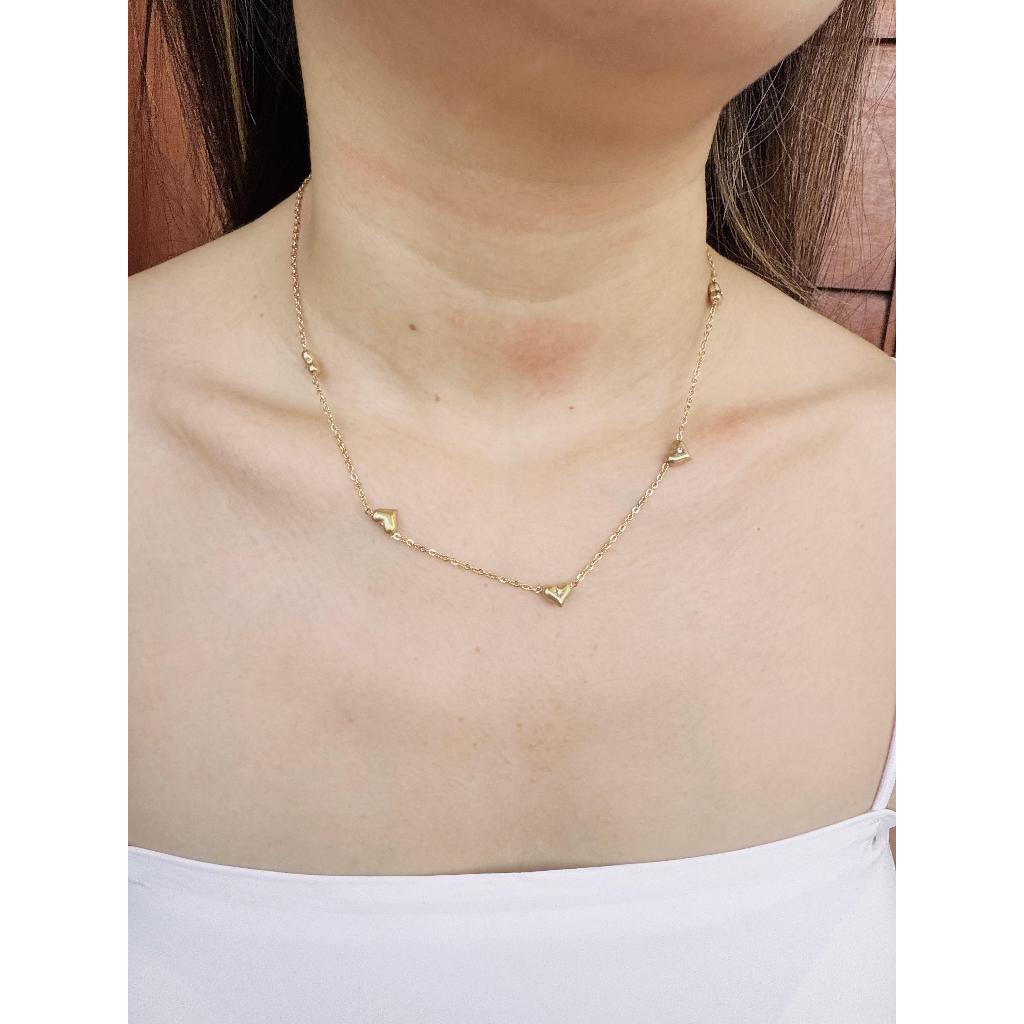 สร้อยคอไทเทเนียมผู้หญิง Love 01 Anti-Rust 18k Gold / สร้อยคอแฟชั่นเกาหลี KL001G