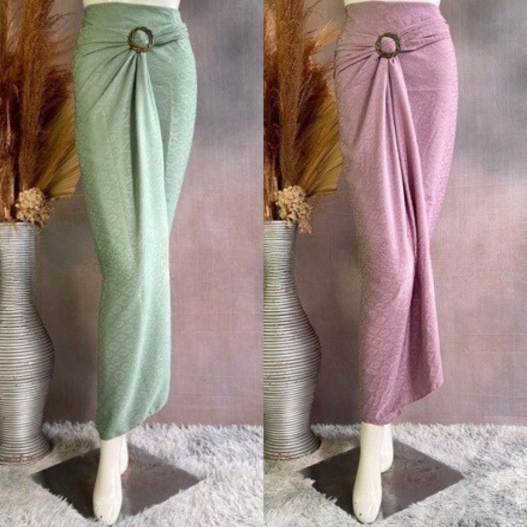 Sage Green Plain Dobby Wrap Skirt / Wrap Skirt for Kebaya Bottom