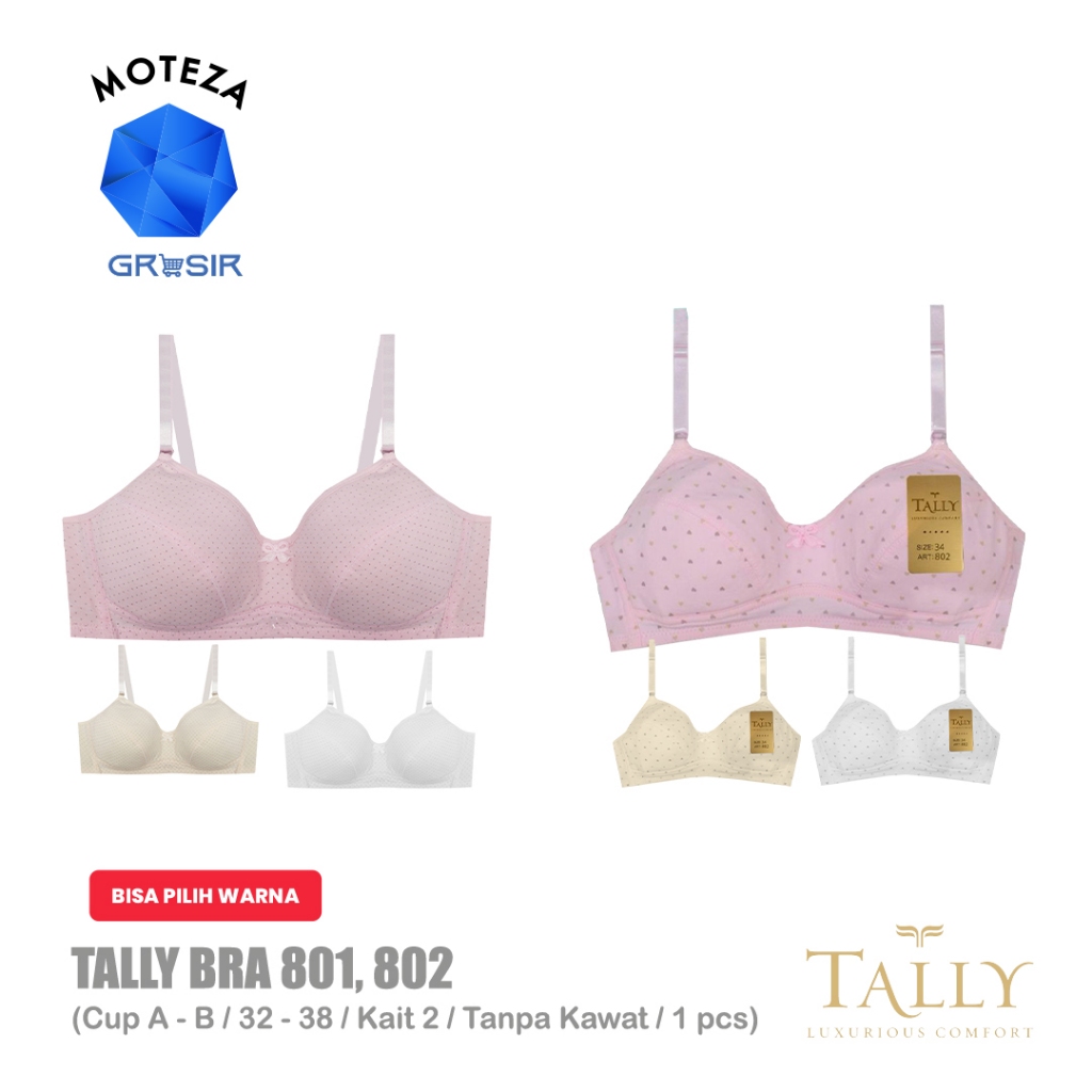 ขายส่ง [Min 6 pcs] Tally 801 ; 802 BRA BH Teen Teen Teen Teenage Girls I No Wire I No Foam & Thin Fo