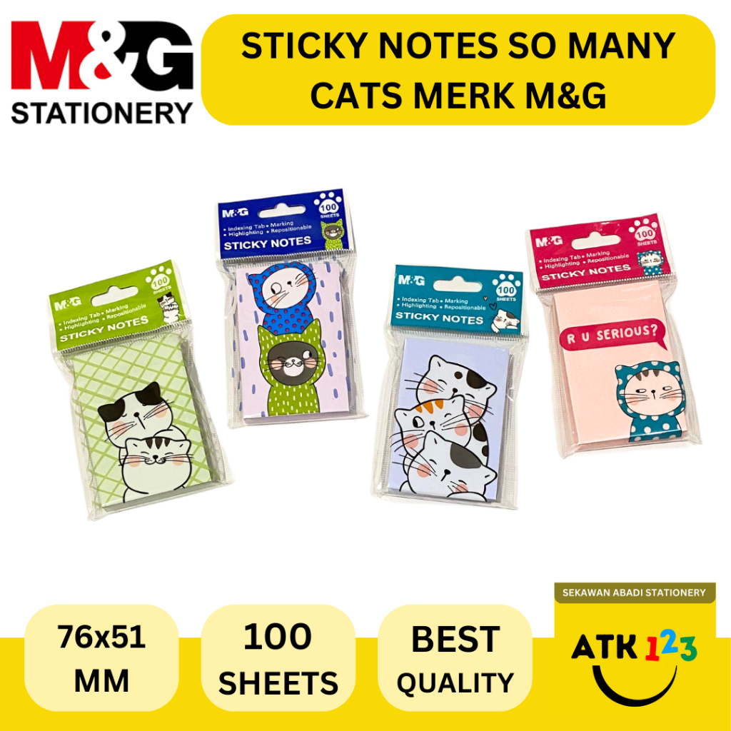 Sticky Notes Index Marker M&G แมวมากมาย 76x51 มม. AS32V119