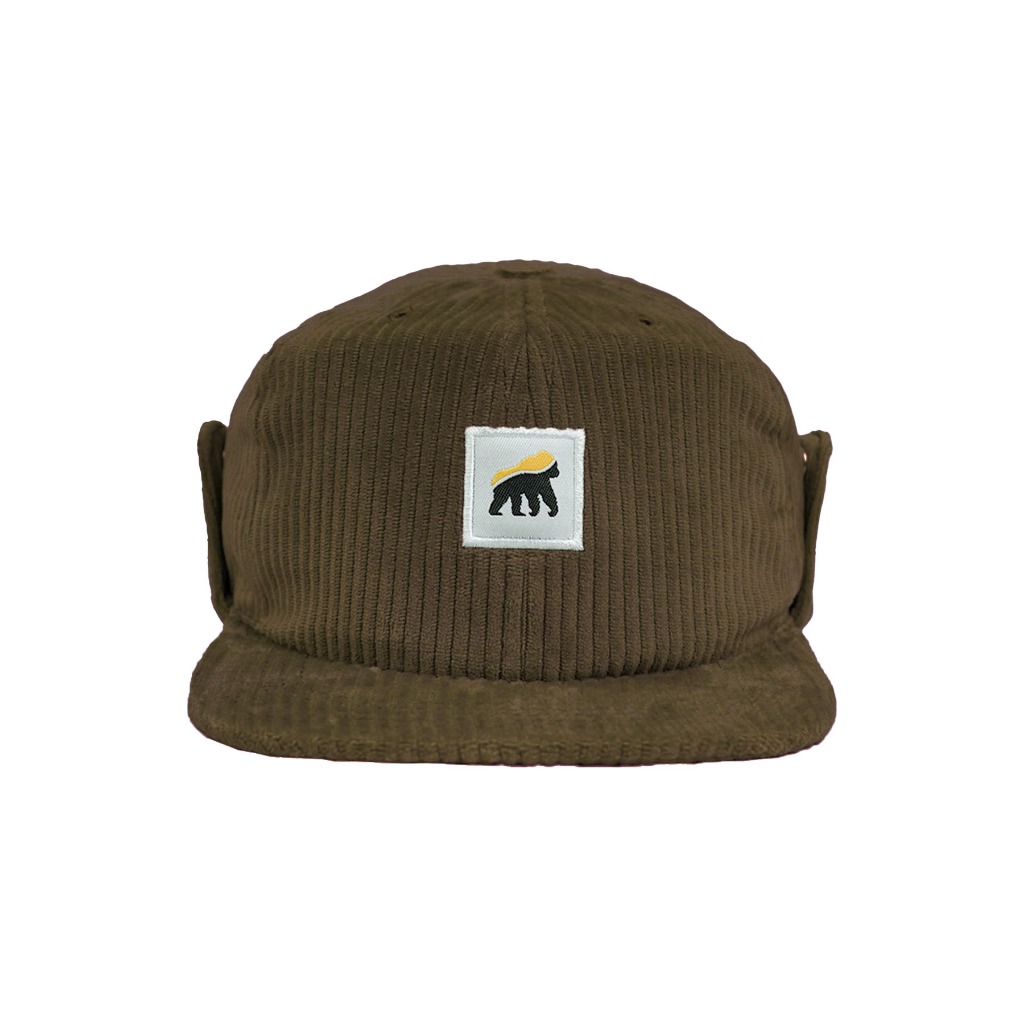 หมวก House of Smith - Hoa Cord Flap Cap สีน้ําตาล - หมวกพนัง