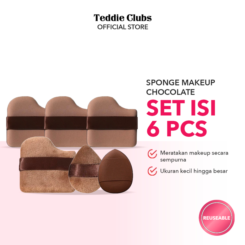 ตุ๊กตาคลับ | TAG124 Chocolate Make Up Sponge SET 6 ชิ้น | MAKE UP MAKE UP | ฟองน้ําแต่งหน้า | ฟองน้ํ