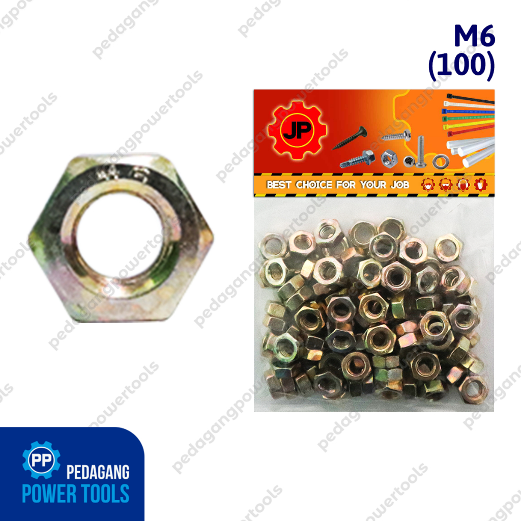M 6 NUT - JP M6 BOLT NUT COTENTS 100 ชิ้น