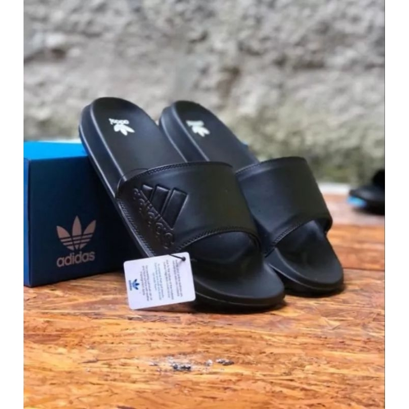 Hitam Id Sport Fashion - รองเท้าแตะขนาดใหญ่ 46 47 48 49 50 รองเท้าแตะจัมโบ้ผู้ชายผู้หญิง 44-49 สีดําเต็ม adidas