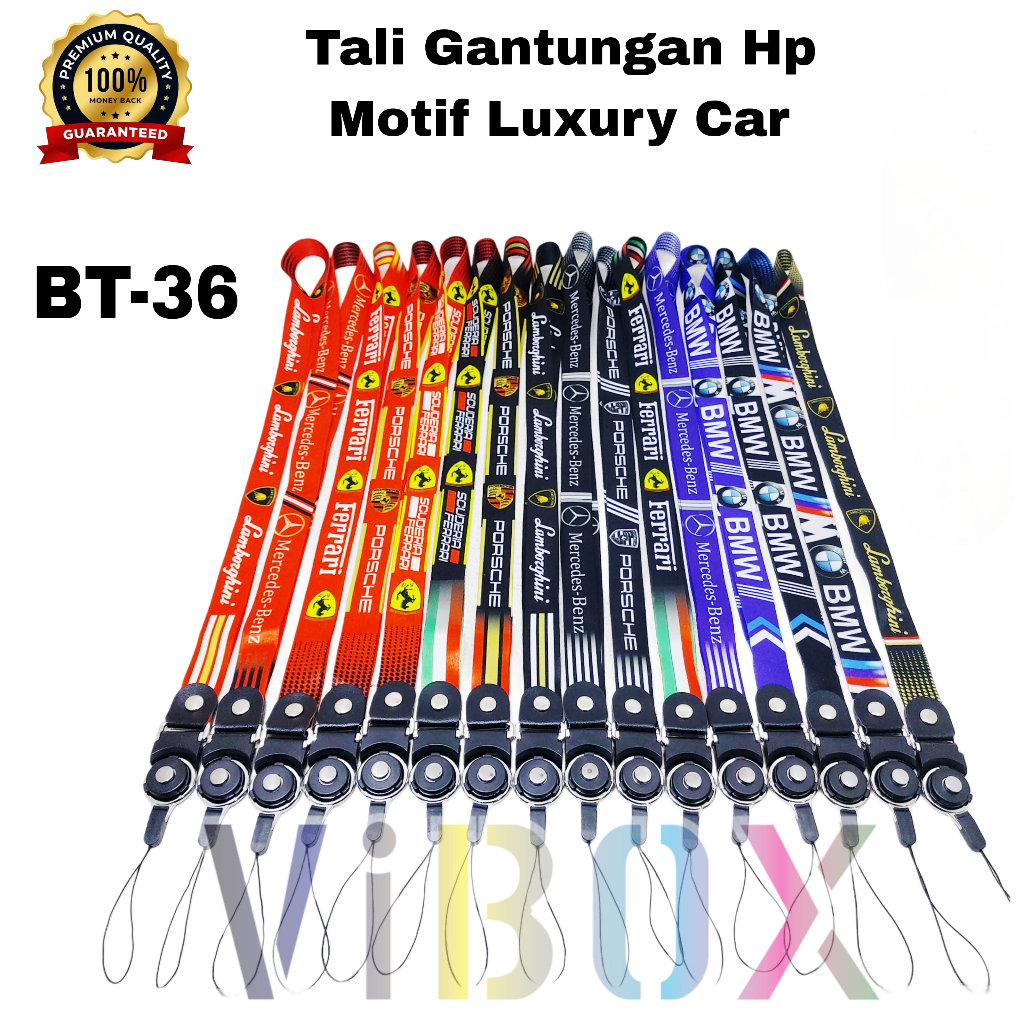 HP GANTUNGAN (1 ชิ้น) Vibox BT-36 Luxury Car Motif สายคล้องคอยาว [RAG]