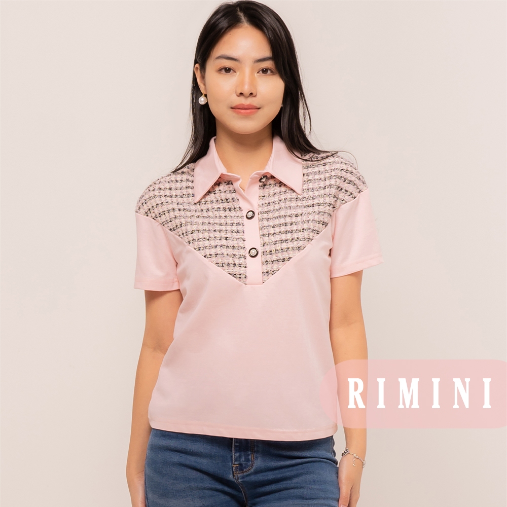 RIMINI - เสื้อเชิ้ตคอปกระดับพรีเมียมแขนสั้นขนาดใหญ่ XS-3XL - Letitia Top CC25278