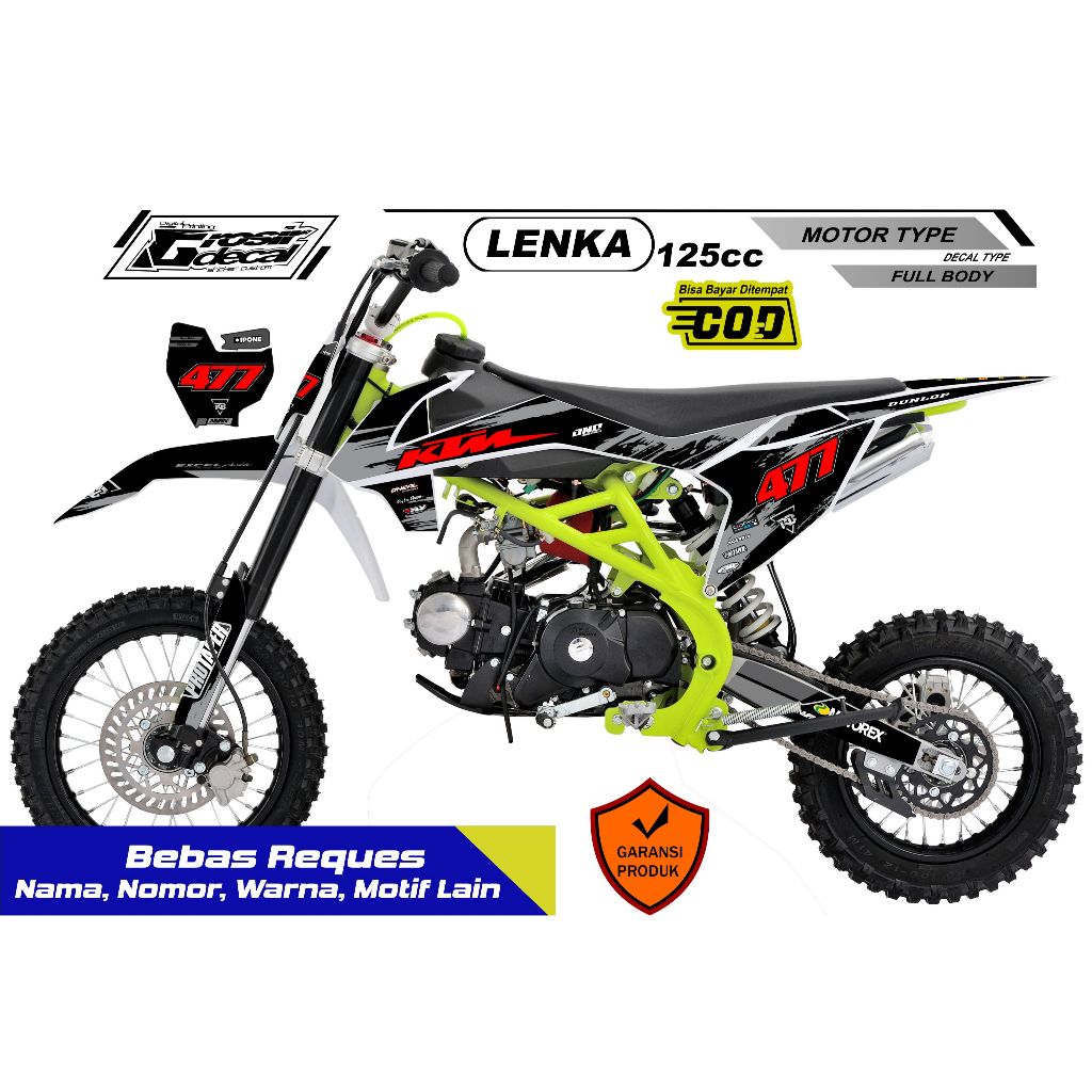 สติ๊กเกอร์รูปลอกสติ๊กเกอร์ Striping Trail Mini LEAKA / SYMOTOS / RFZ 125cc เต็มร่างกายฟรีที่กําหนดเอ
