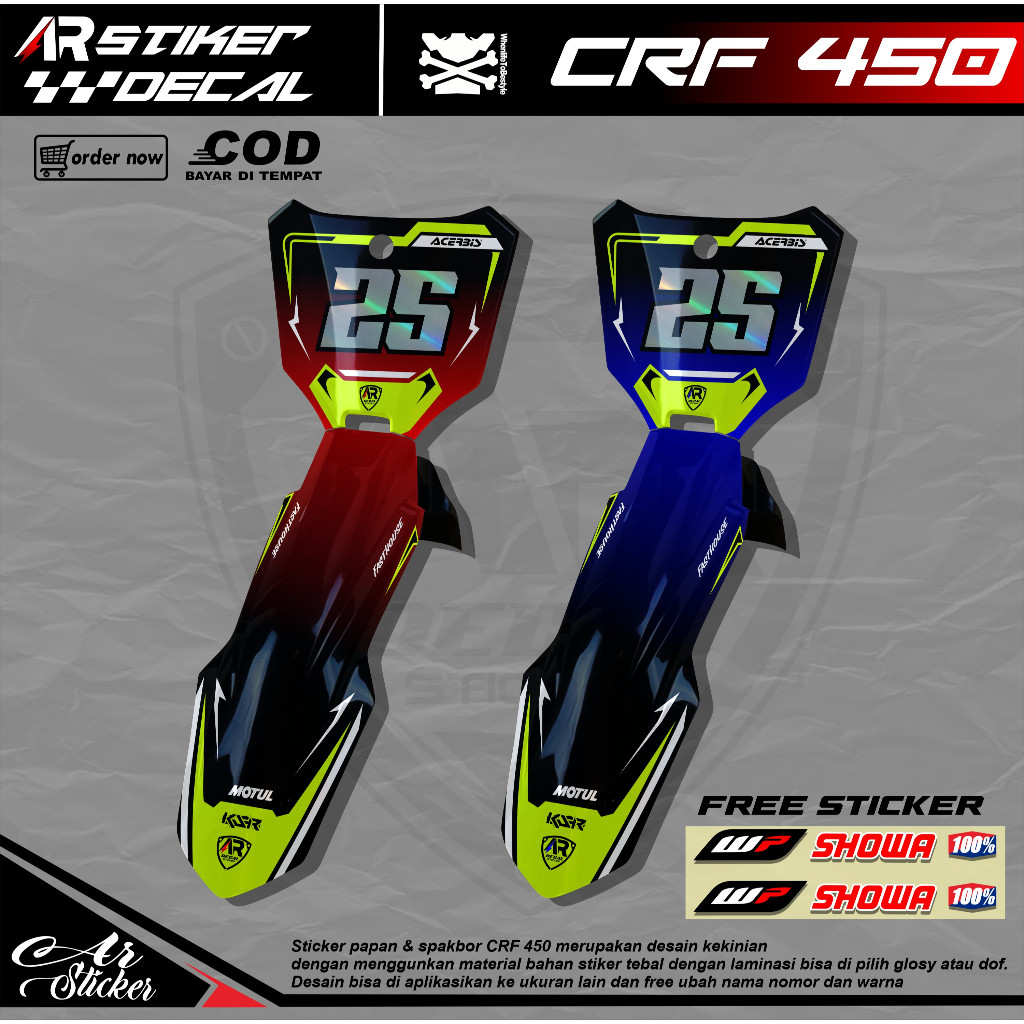 CRF 450 จํานวนแผ่นและบังโคลน Decal สติกเกอร์ Decal Board + บังโคลนหน้า CRF 450 D5 001