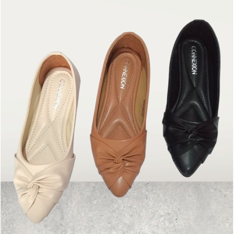 รองเท้าส้นแบน | รองเท้าผู้หญิง | รองเท้าส้นแบนผู้หญิงเรียบหรู | BK Shops Wrinkle Variation ซื้อ 1 แถ