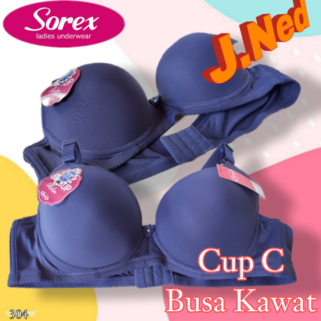 J304 (1-3 ชิ้น) Sorex Womens Bra Jumbo Thin Foam Underwire Cup C สามตะขอขนาด 36-42