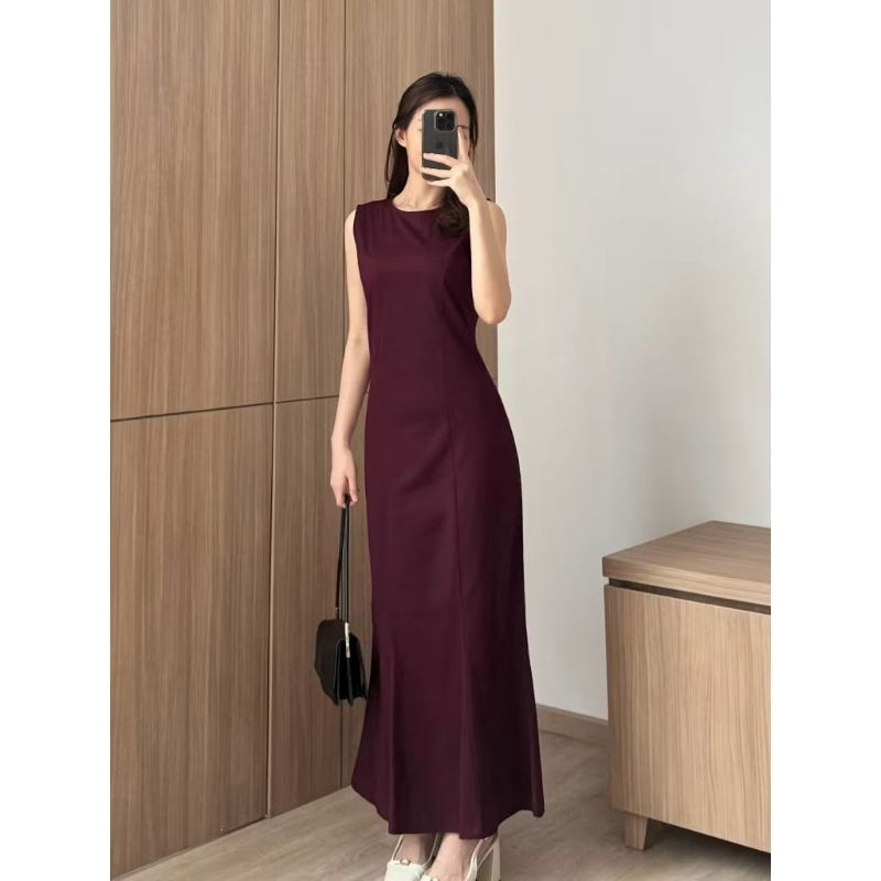 Afila Casual Sabrina Dress, Tank Top Dress, Jumbo Korean Dress, Big Size Korean Dress