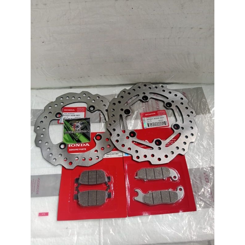 แผ่นดิสก์ด้านหลังด้านหน้า + ผ้าเบรคหน้า HONDA ADV 150 160 ABS ORIGINAL SUNSTAR