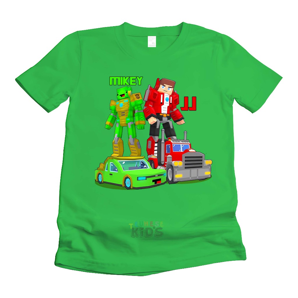 (FREE NAME) เสื้อยืดเด็กลาย "JJ AND MIKEY" วัสดุผ้าฝ้ายพรีเมียม