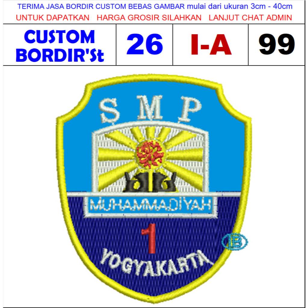I-A99 SMP MUHAMMADIYAH โลโก้ EMBROIDERY PATCH 1 YOGYAKARTA - CUSTOM EMBROIDERY ST ESTIMONI