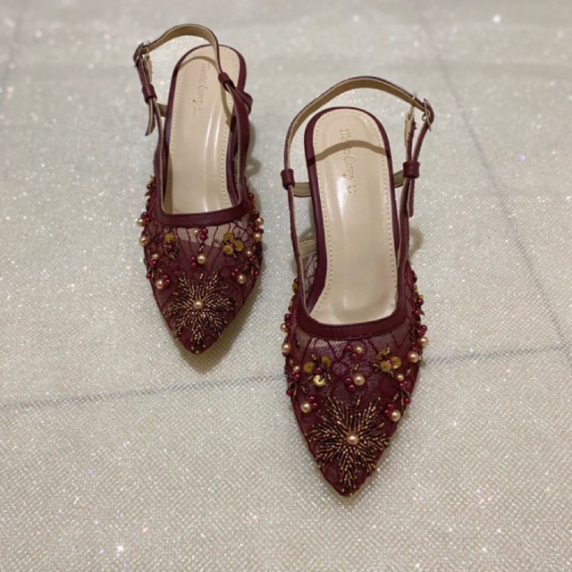 RALINE BURGUNDI WEDDING SHOES WEDDING SHOES รองเท้าปาร์ตี้