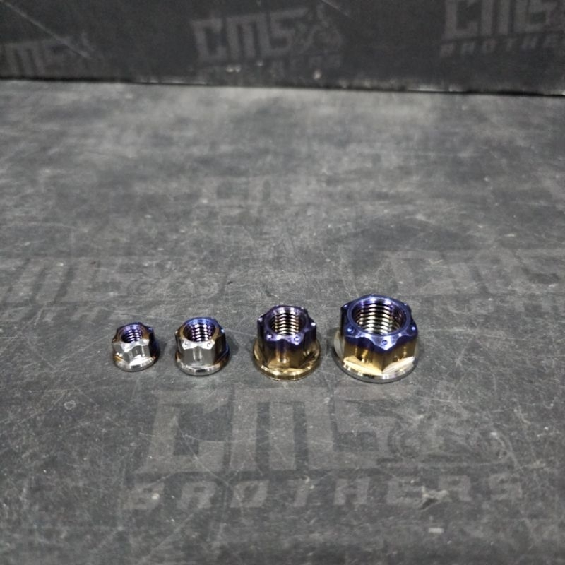 Nut P Titanium M6 M8 M10 M14 Burn Titanium Original Vietnam