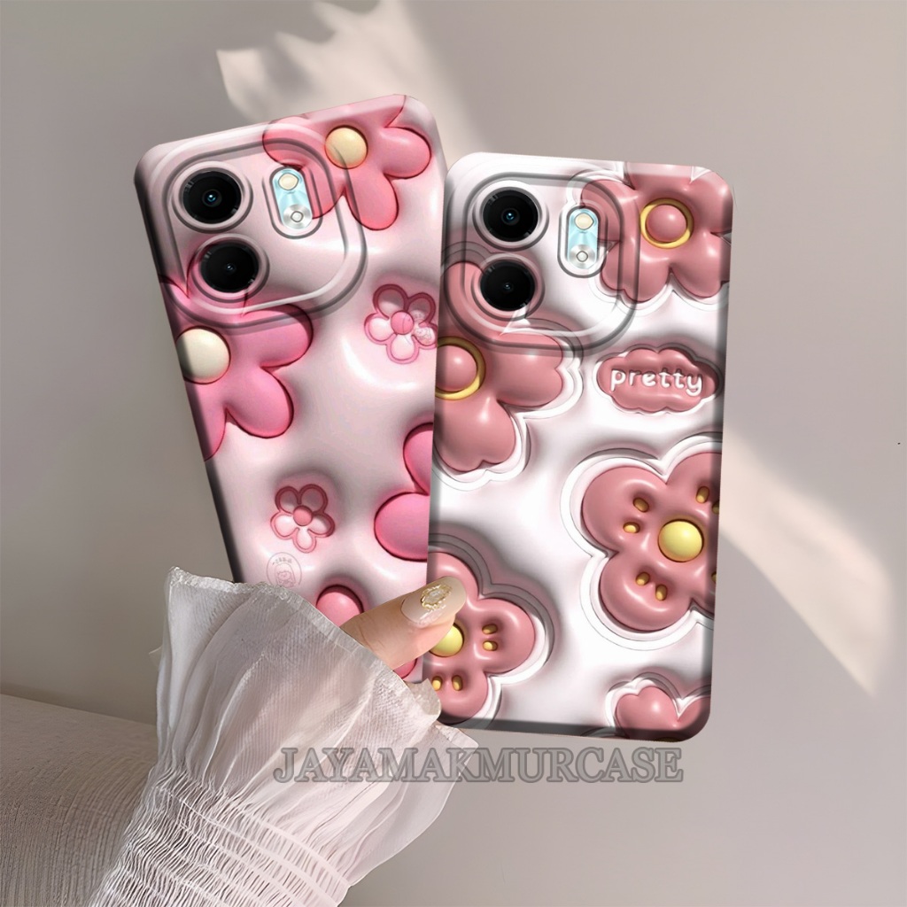HP SOFTCASE Infinix Smart 9 4g / Infinix hot 50i 4g 2024 - Flower Motif - viral Case - Realme Case -