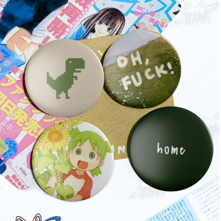 Pin Button Green Series Button Pin Y2K Style BP026