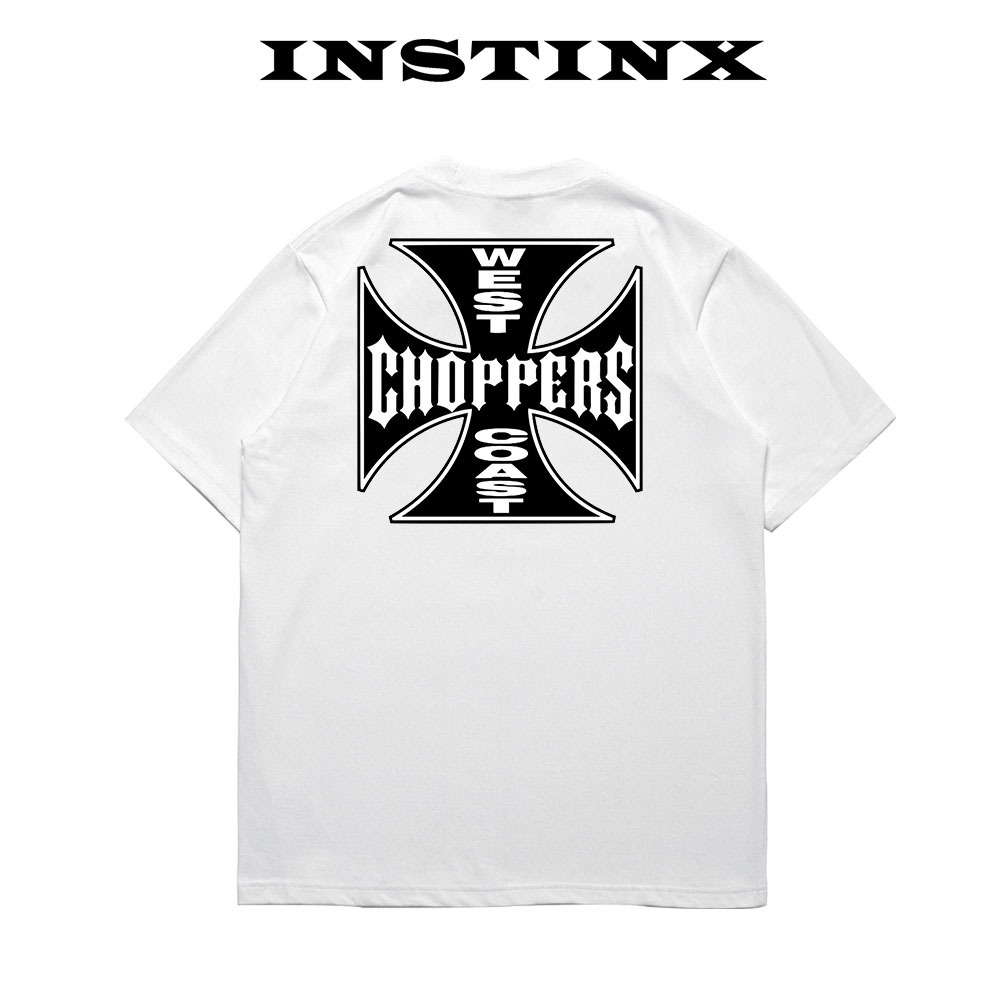 INSTINX - เสื้อยืด WEST COAST CHOPPER UNISEX สีดําและสีขาว
