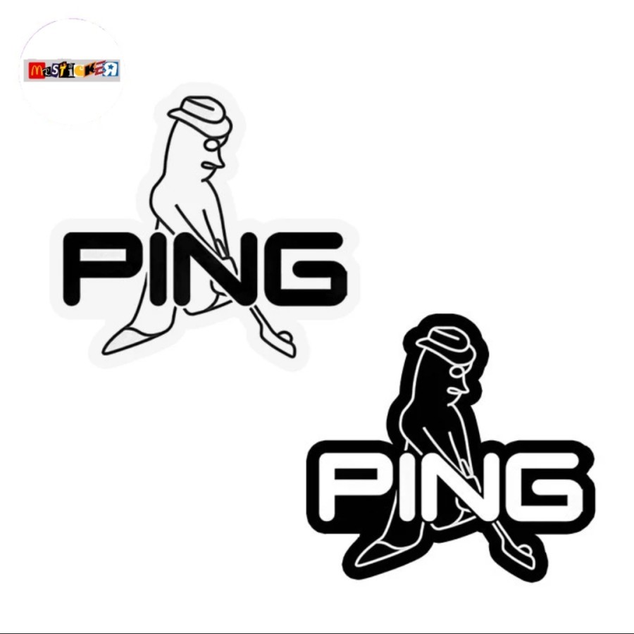 PING สติ๊กเกอร์กอล์ฟ mr สติ๊กเกอร์ไดคัทโลโก้ ปิง