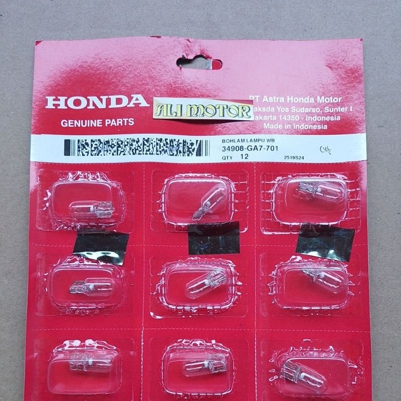 Honda T10 Senja หลอดไฟเมืองสีขาว 34908-GA7-701 ราคาสําหรับ AHM ดั้งเดิม 1 ชิ้น