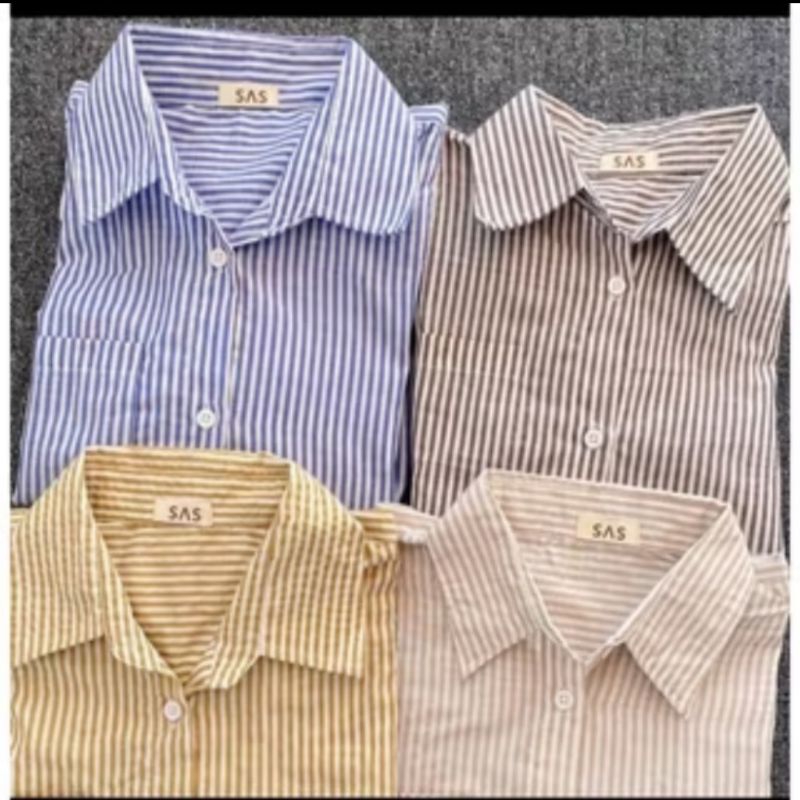 KEMEJA STRIPED SHIRT/LAST WOMENS STRIPED SHIRT/เสื้อเชิ้ตลายทางมีให้เลือก 4 สี