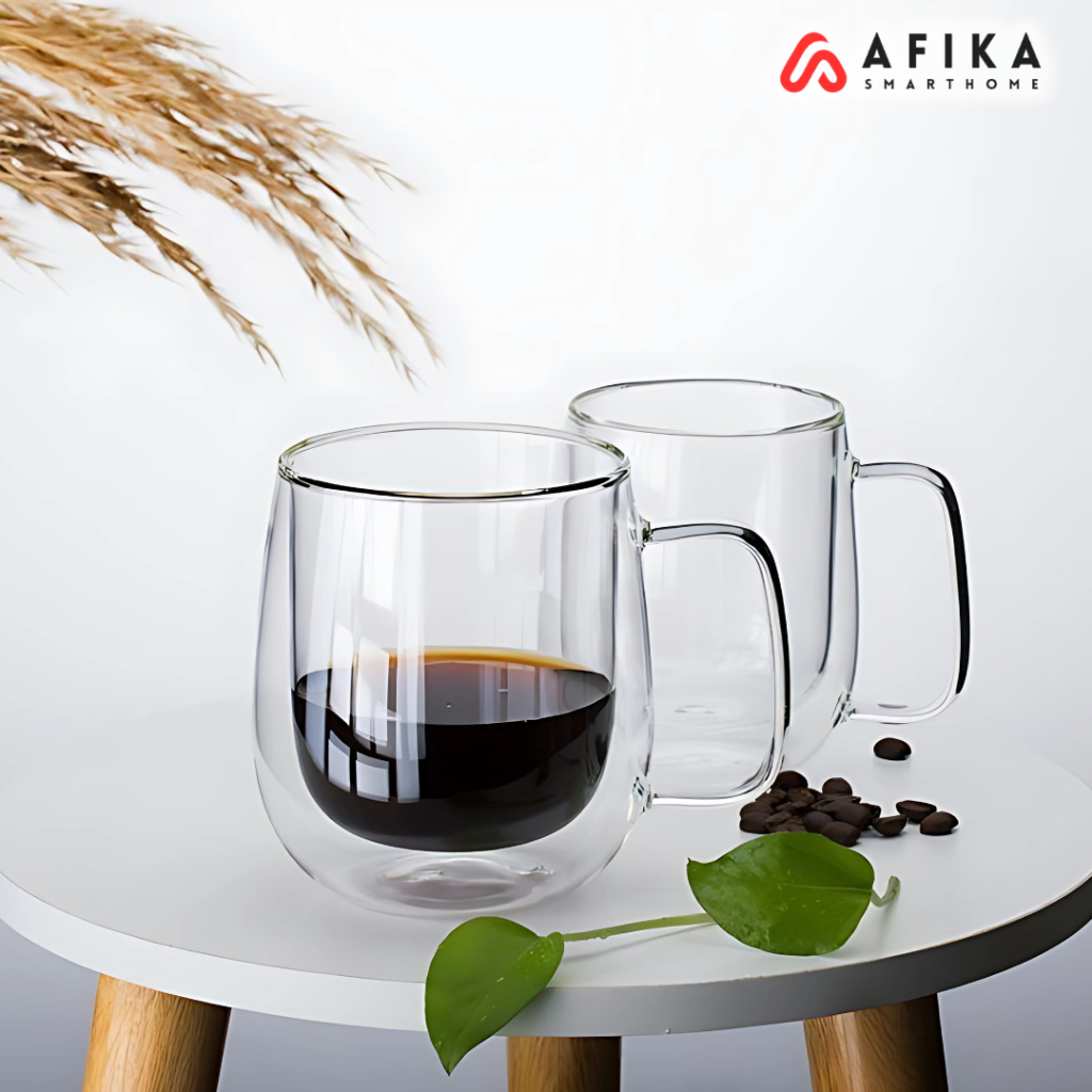 Elas Double Wall Round Heat-Resistant Coffee Cup 250ml - โปร่งใส