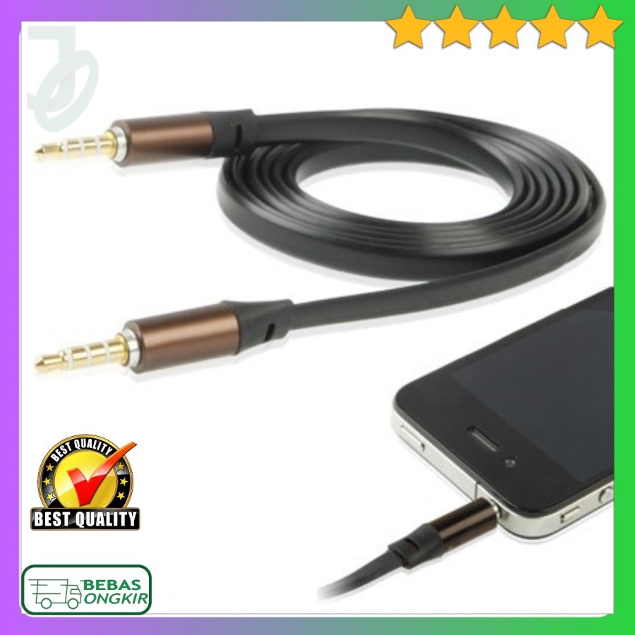 3.5 มม.TRS HiFi Noodle Design สายสัญญาณเสียง AUX 1 เมตร Rovtop S-IP4G