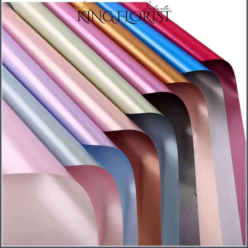 Bicollor กระดาษช่อดอกไม้ห่อเซลโลพันโลหะ 6071
