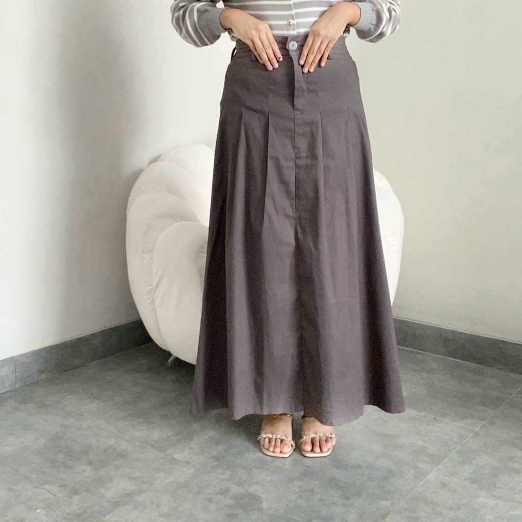 AURA Bottom-Skirt รุ่น 1 Plain Rample Combed Skrit Skrit Skirt ล่าสุด