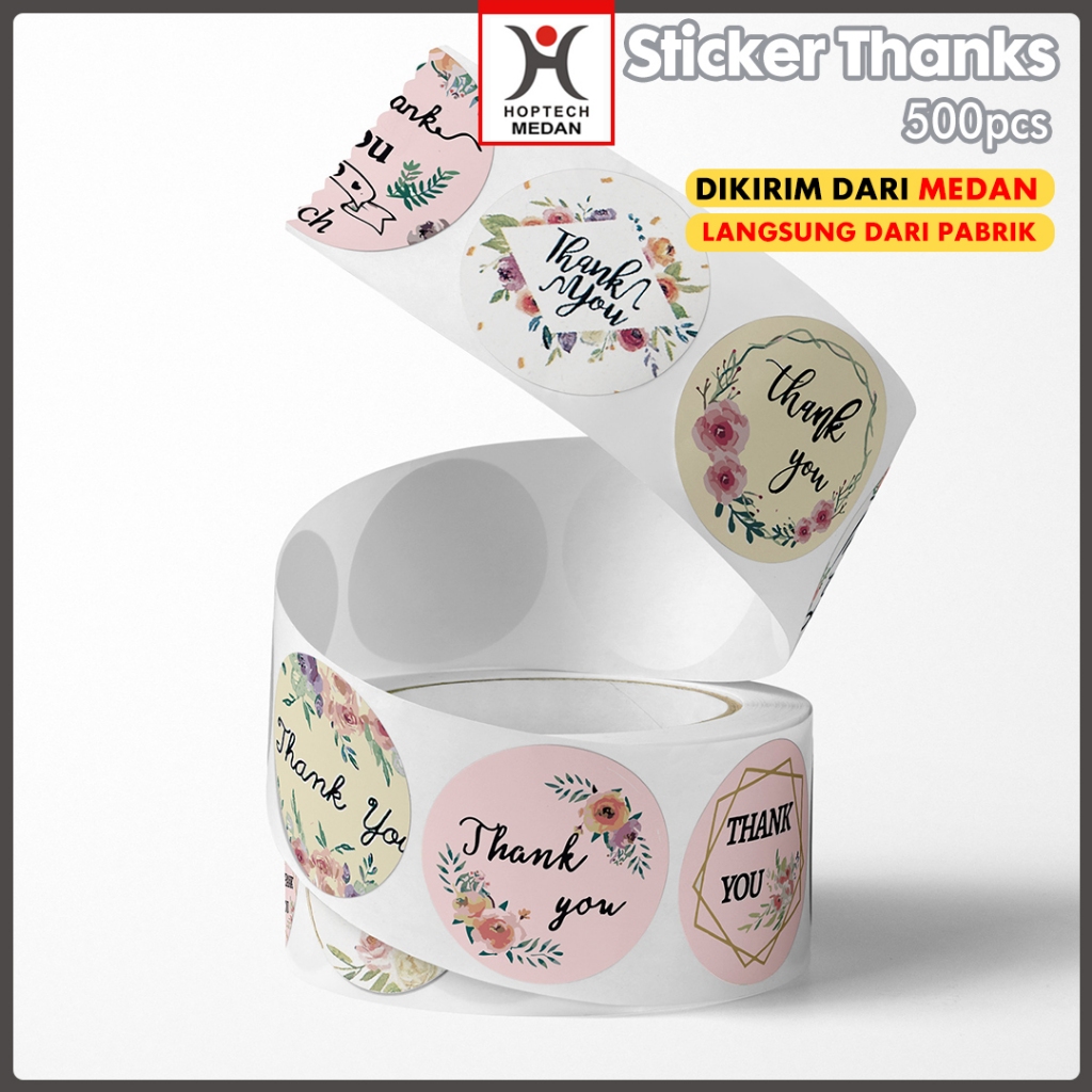 Hoptech - Aimilo Sticker Thank You 500 ชิ้น/สี Thank You Stickers Self Adhesive Seal Label Roll