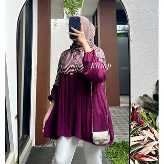 HEILA KEMEJA SALUR KOMBINASI // HEILA TOP / KEMEJA K1502