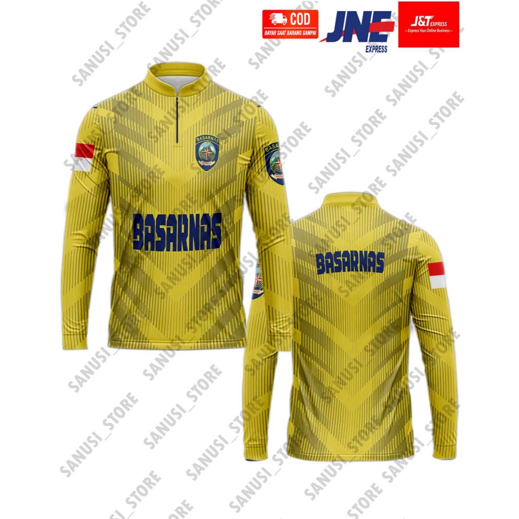 เสื้อ BASARNAS SAR TEAM การพิมพ์เต็มรูปแบบหลากหลายคอปก ART 1
