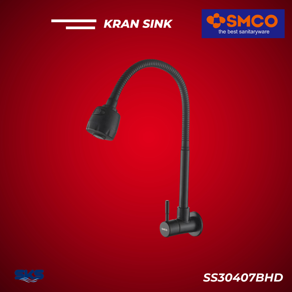 SMCO SS30407BHD ก๊อกล้างจานสีดําแบบยืดหยุ่น