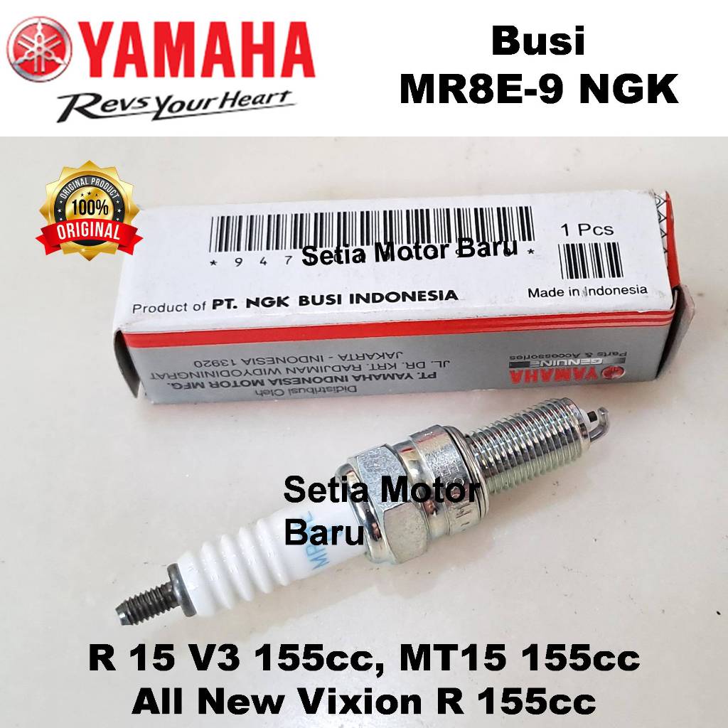 หัวเทียน MR8E-9 NGK ปลั๊กหัวเทียน MT15 R15 V3 ใหม่ทั้งหมด Vixion R 155cc เดิม Yamaha