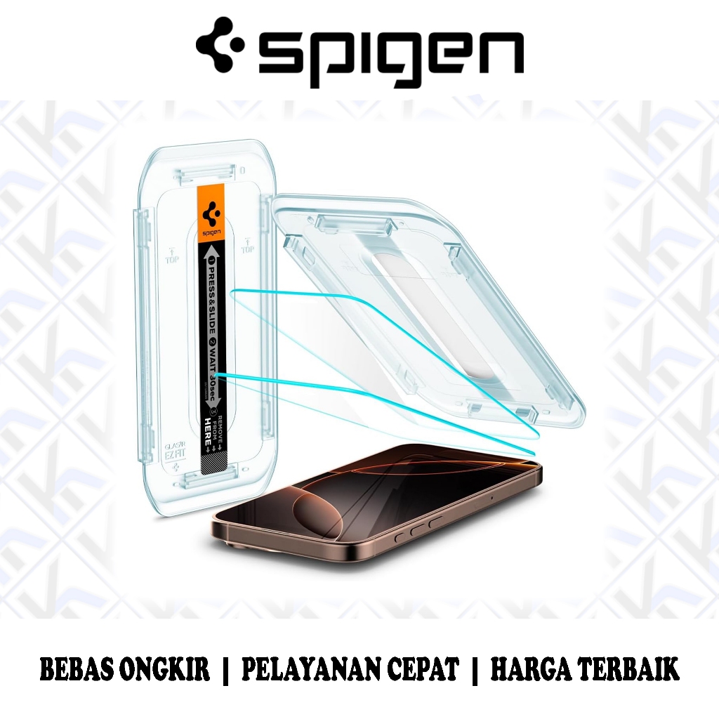 กระจกนิรภัย Spigen 2 ชิ้น iPhone 16 / Pro / Max / Plus GlasTR EZ Fit Anti-Scratch 9H 2.5D Clear