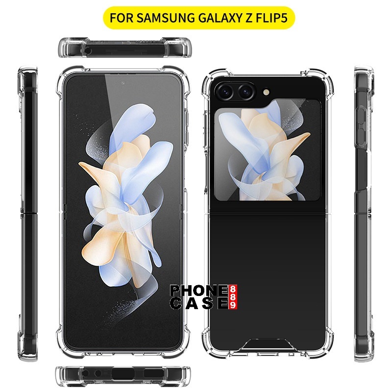 SAMSUNG Z FLIP 5 CASE CLEAR AIRBAG ANTI CRACK CASE CLEAR SAMSUNG Z FLIP 5