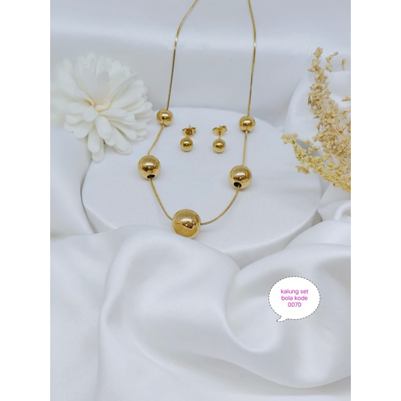 ชุดสร้อยคอ+ต่างหู boba motif แฟชั่นสตรี