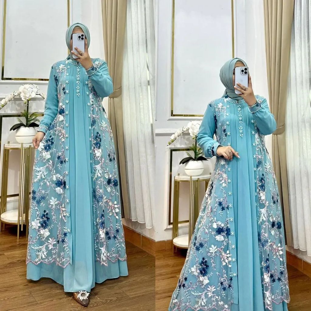 Gamid Gamos Gamis ชุด Longdress Ghamis Gsmis Elegant Ganis เกม Abayaเชิญ Robe Drass Muslimah Bj มุสล