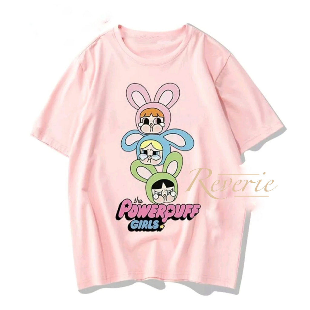 CRYBABY POWERPUFF GIRL HEAD TSHIRT VIRAL POPMART CRY BABY KOREAN COUPLE TWINNING OUTFIT