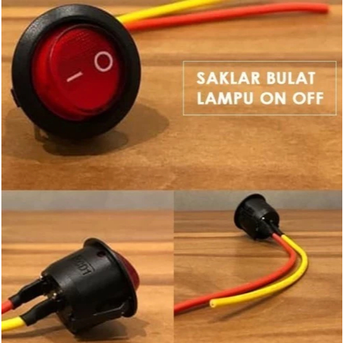 Tombol Switch ปุ่มกลม On Off LED ไฟรถยนต์รถจักรยานยนต์ Universal