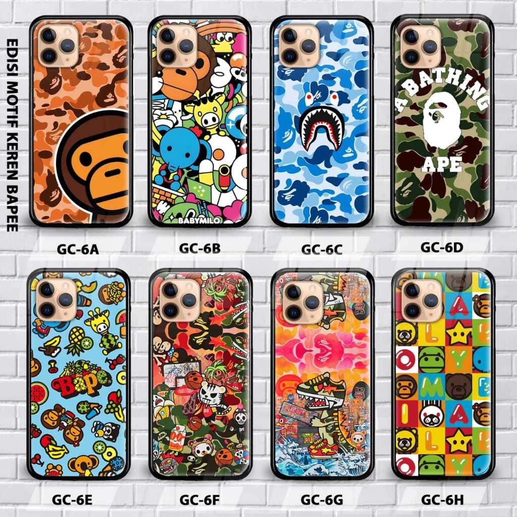 กระจกนิรภัย - Harcase soft Casing hp Bape Monkey GC-6 สําหรับ Samsung A12 2021 Samsung A13 4G Samsun