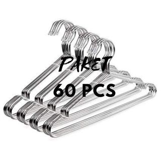 HANGER PAKET 60 PCS GANTUNGAN BAJU MURAH GALVANIS
