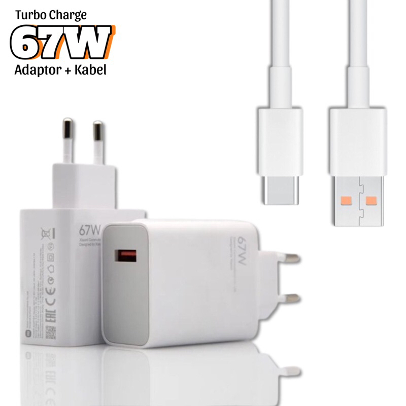 Xiaomi 67W USB Type-C Fast charging Adapter + สายชาร์จ / Xiaomi Turbo Charge 67W ชุดชาร์จ / Xiaomi M