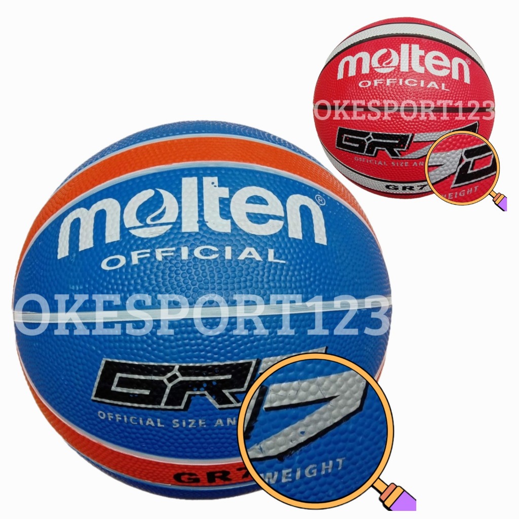 ลูกบาส เบอร์ 7 MOLTEN BLU/RED GR7– ไซส์ 7 เหมาะสําหรับสนามกลางแจ้ง