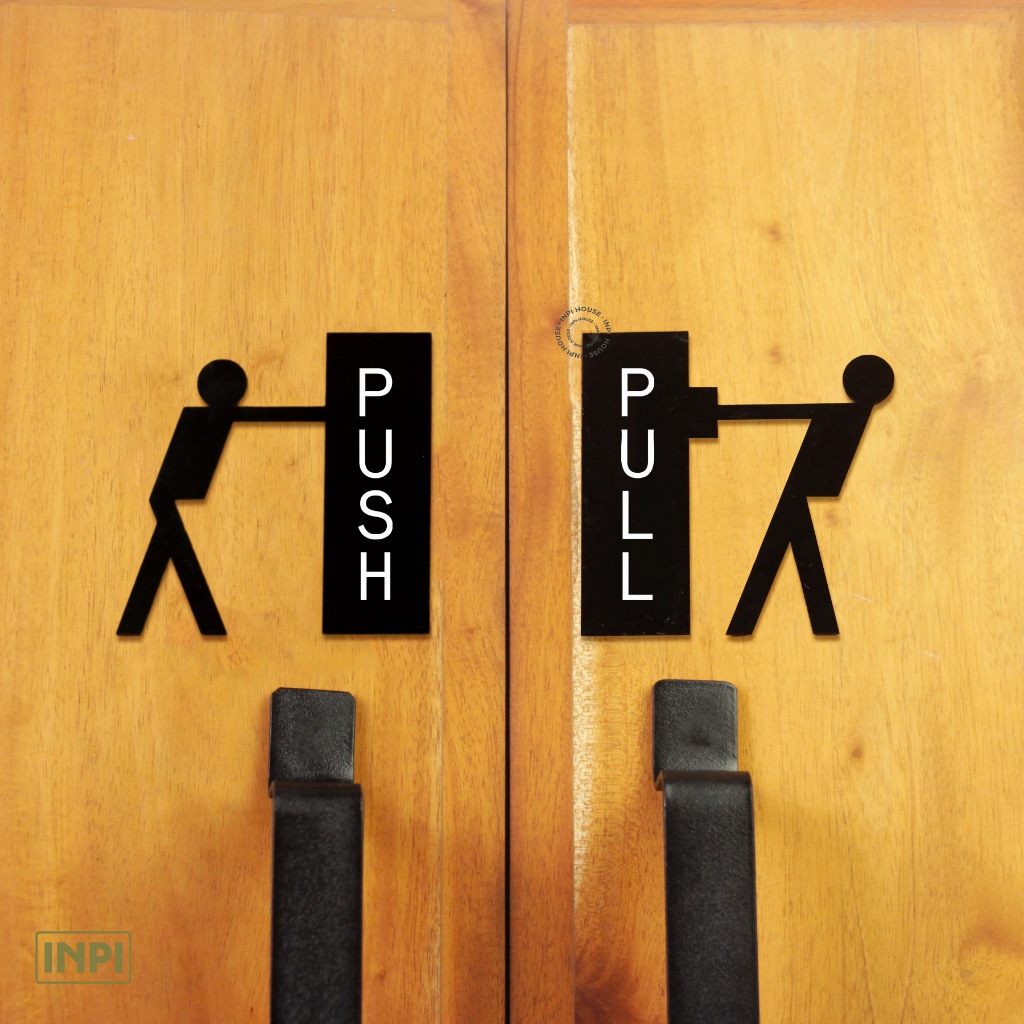 INPI HOUSE Door Signage Push Pull - กระดานป้ายดึงประตู - อะคริลิค