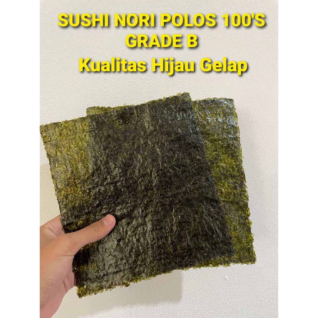 SUSHI NORI 100 แผ่น / PLAIN SUSHI NORI 100S ฮาลาลคั่วน้ํามัน 21X19 CM