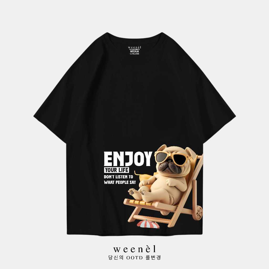 Weenel เสื้อยืด Oversize Enjoy Pug