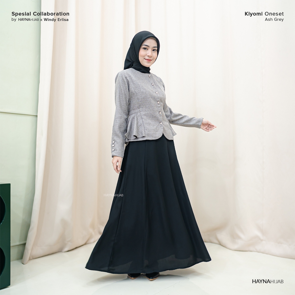 HAYNA X Windy Erlisa Kiyomi One Set Blouse Skirt (Ash Black) - ชุดสูทผู้หญิง Top Blazer Suit Skirt